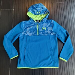 Under Armour Kids Blue and Neon Green Hoodie